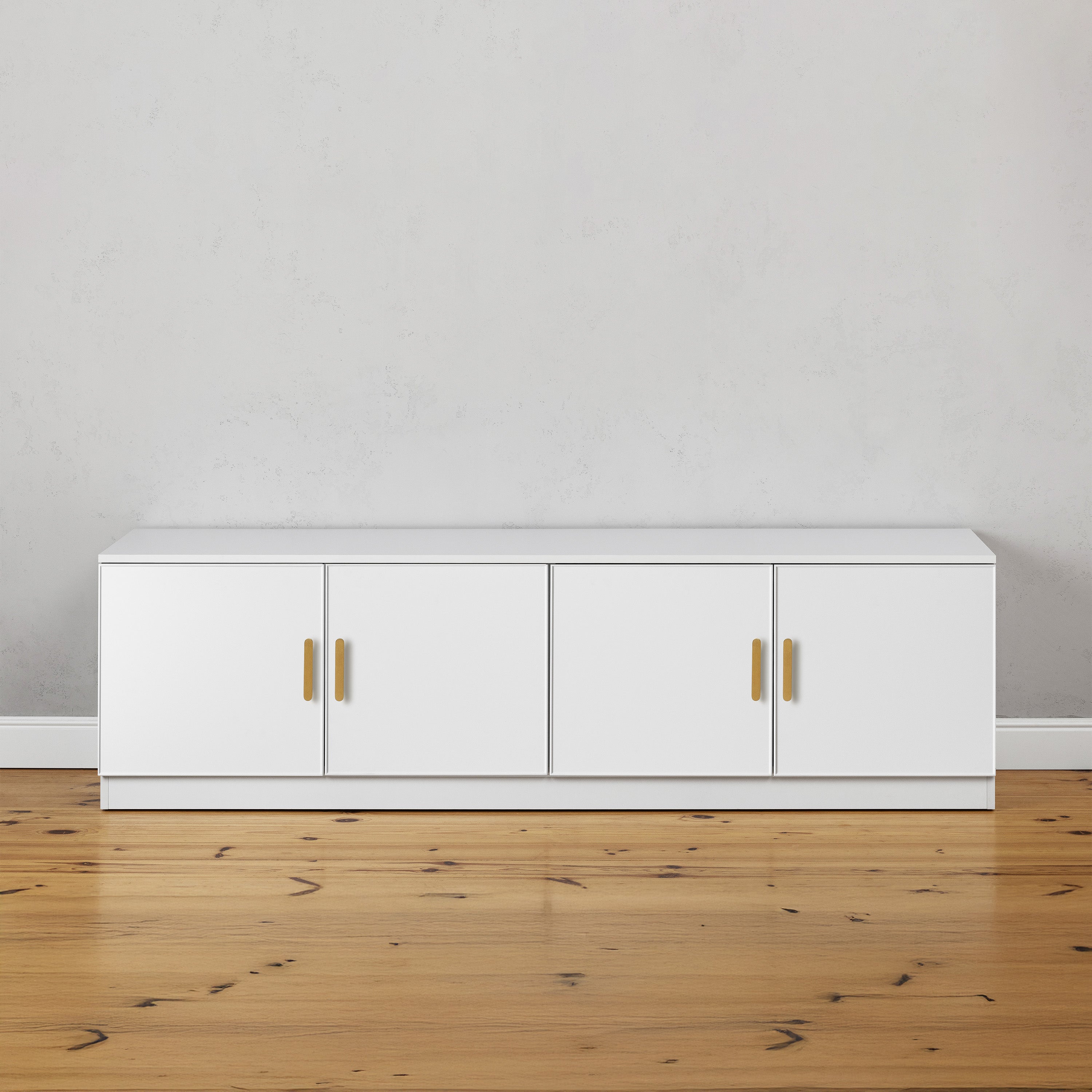 BUCHAREST TV UNIT- WHITE - SLIM - OVAL BRASS