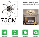 Modern LED Chandelier Light Fixture Dimmable Remote (75 cm)