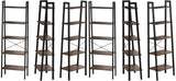 5 Tiers A-shaped Ladder Storage Shelf, Rustic, Brown
