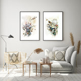 Wall Art 40cmx60cm Berries And Protea 2 Sets Black Frame Canvas