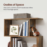 VASAGLE 5-Tier Bookshelf Display Shelf and Room Divider Freestanding Decorative Storage Shelving Rustic Brown