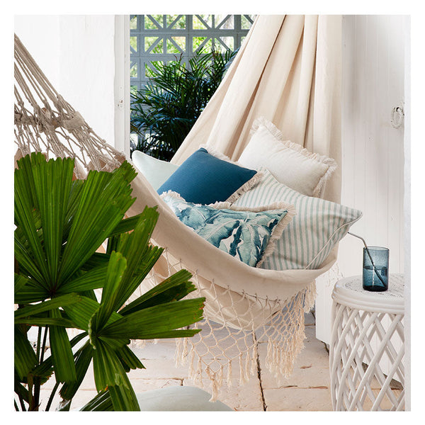 Cushion Cover-With Piping-Side Stripe Seafoam-60cm x 60cm