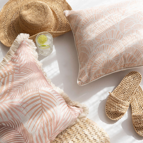 Cushion Cover-With Piping-Positano Blush-45cm x 45cm