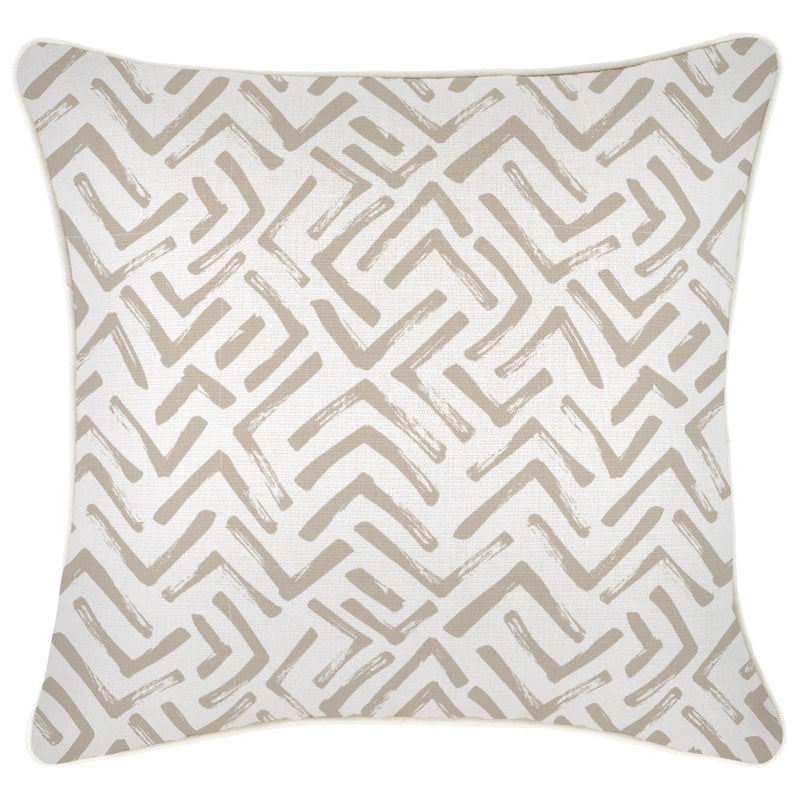 Cushion Cover-With Piping-Tribal-Beige-45cm x 45cm