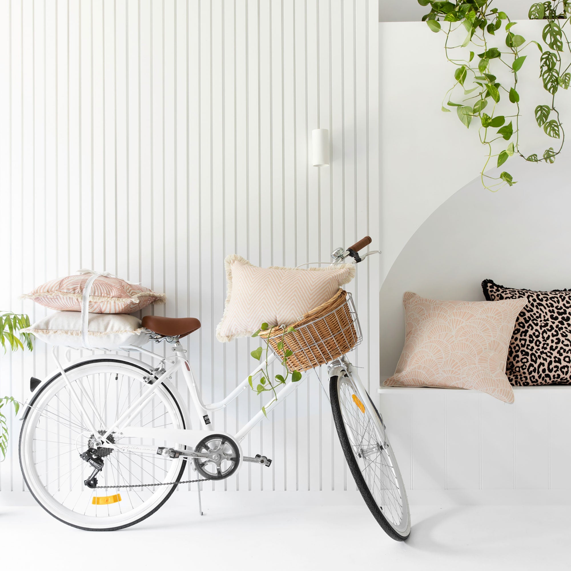 Cushion Cover-Coastal Fringe Black-Jungle Peach-45cm x 45cm