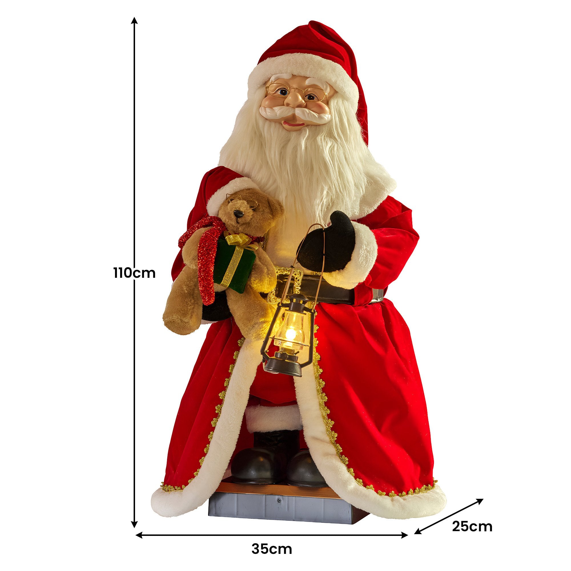Christabelle 1.1m Musical Led Animated Christmas Santa Claus Lantern Decoration