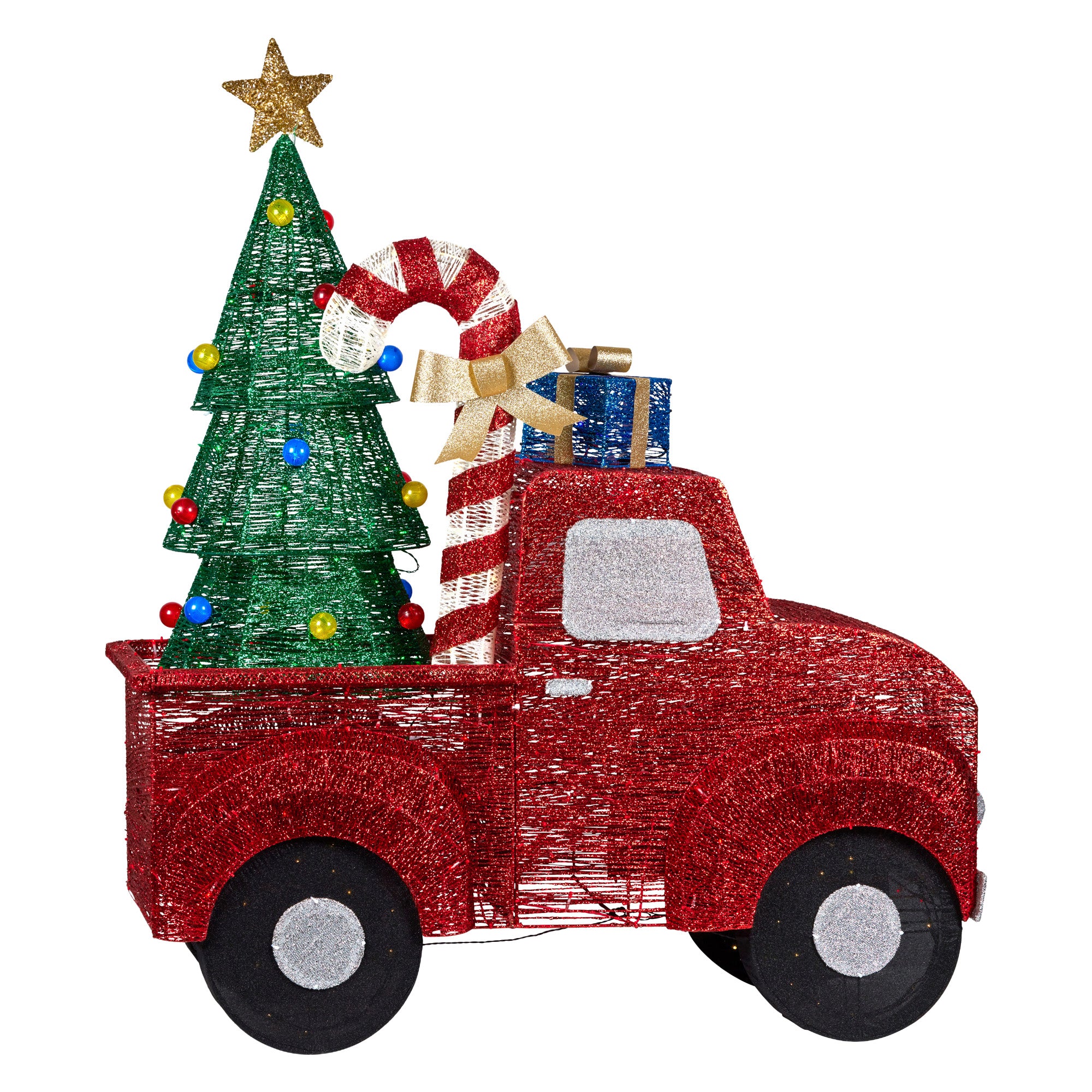 Christabelle 1.4m Christmas Tree Truck Indoor Outdoor Display Decoration LED Lights Front Yard Lawn Statue Ornament