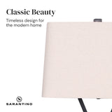 Sarantino Metal Table Lamp Pair Rectangular Shade X Stand