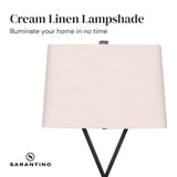 Sarantino Metal Table Lamp Pair Rectangular Shade X Stand