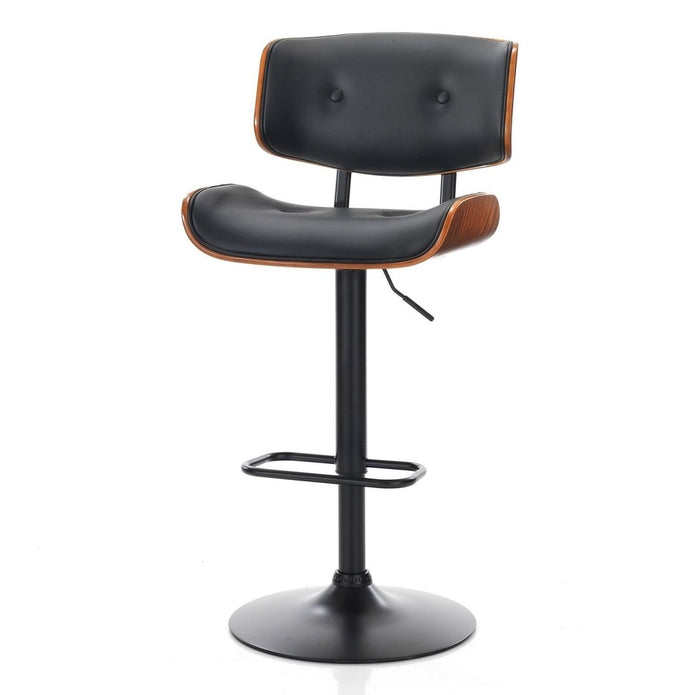SERENITà European Wooden Black Modern Bar Stools Swivel Bar Stool Chair Counter Height Bar(Black)stool with 360 Degree Swivel Seat