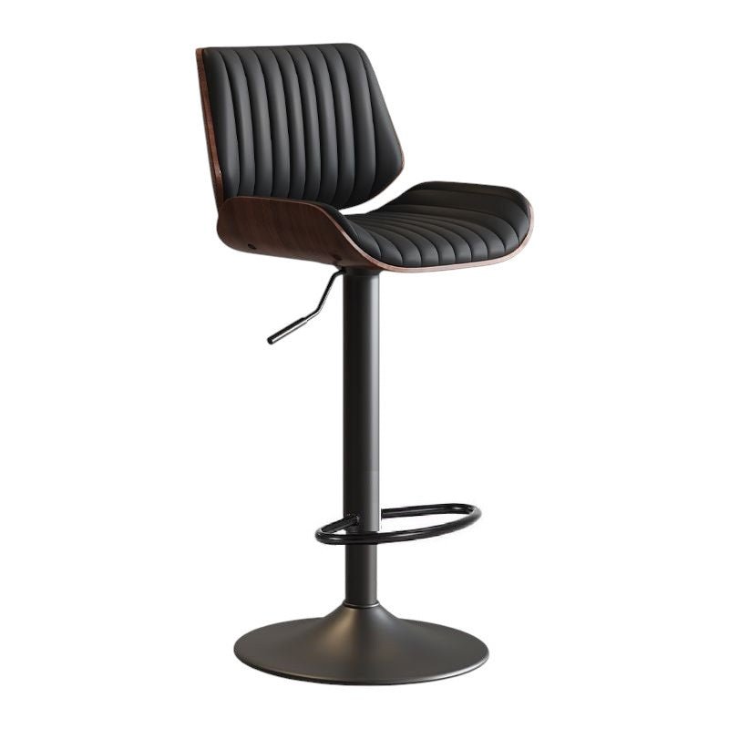 SERENITà European Wooden Modern Bar Stools Bistro Stool with Rotating and Aerodynamic Multi-levelled(Black)