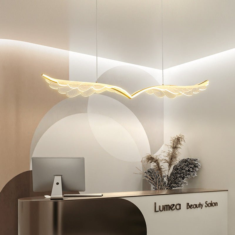 BAMDECOR Wing-Shaped LED Ceiling Light 3-Color Changeable Stepless Dimming High Light Transmission Board Modern Lighting Fixture