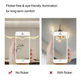 BAMDECOR Wing-Shaped LED Ceiling Light 3-Color Changeable Stepless Dimming High Light Transmission Board Modern Lighting Fixture