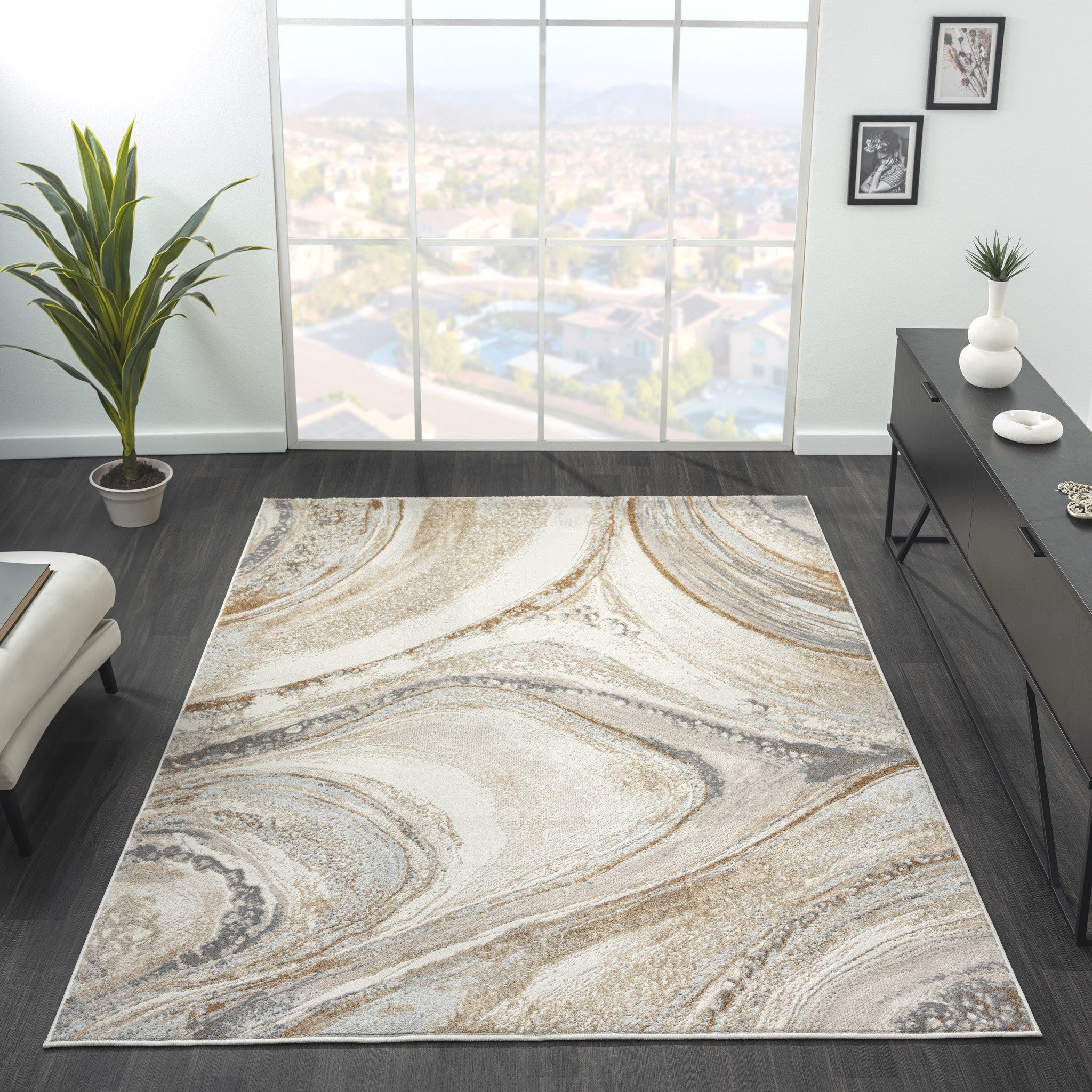 Avani Marble Rug - Sand - 160x230 cm