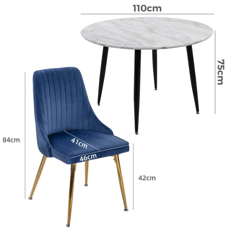 Ocean&#8217;s Velvet Dining Set