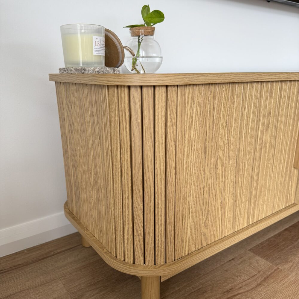 160cm Ribbed Natural Entertainment Unit