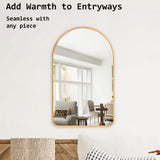 2 Set Wall Arch Mirror Arc Aluminum Frame Bathroom 50x80cm GOLD