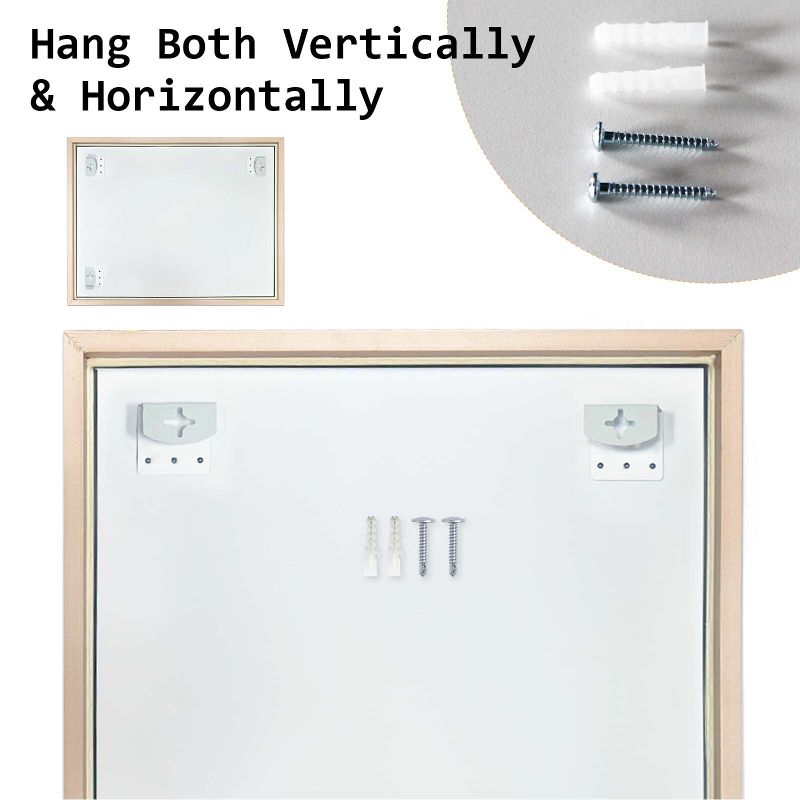 2 Set Wall Mirror Rectangular Frame Bathroom 70x90cm Antique Brown