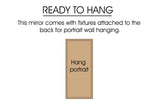 Window Style Mirror - Black Arch 60cm x 180cm