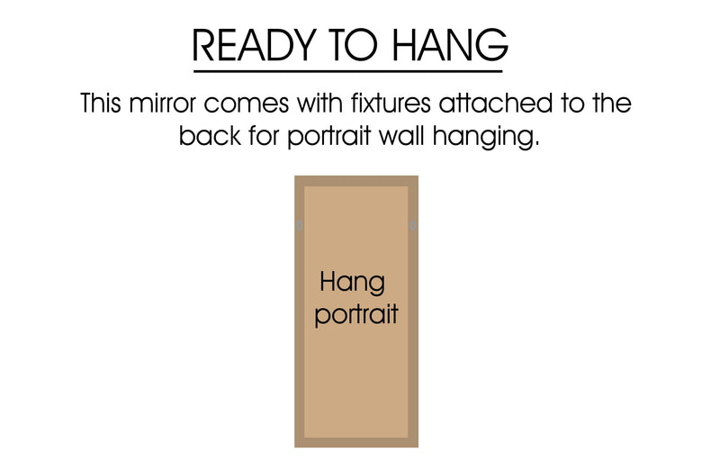Window Style Mirror - Black Arch 60cm x 180cm