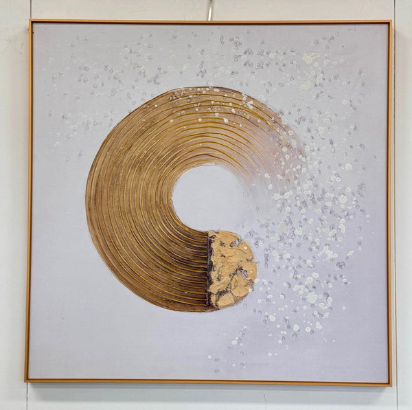 Spiral Square Framed Canvas Wall Art - Small