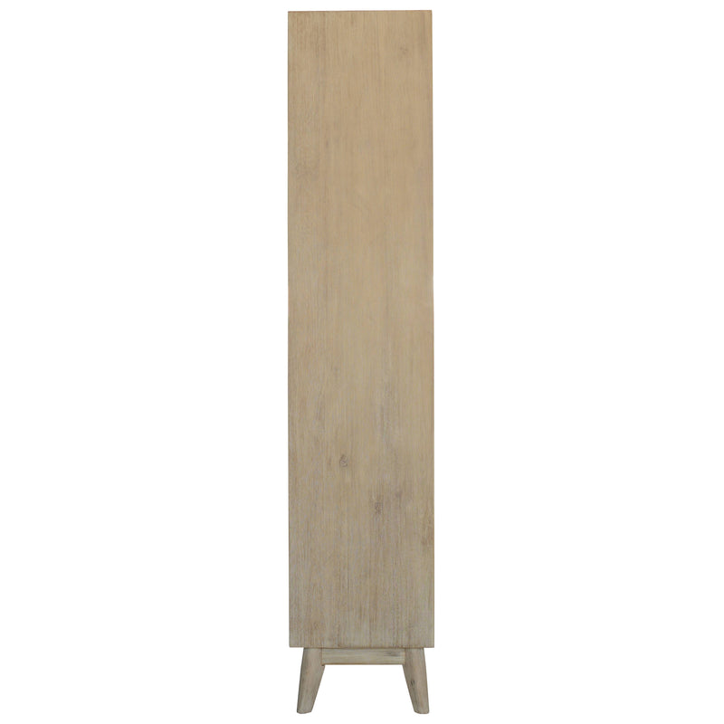 Grevillea Bookshelf Bookcase 4 Tier Drawers Solid Acacia Timber Wood - Brown