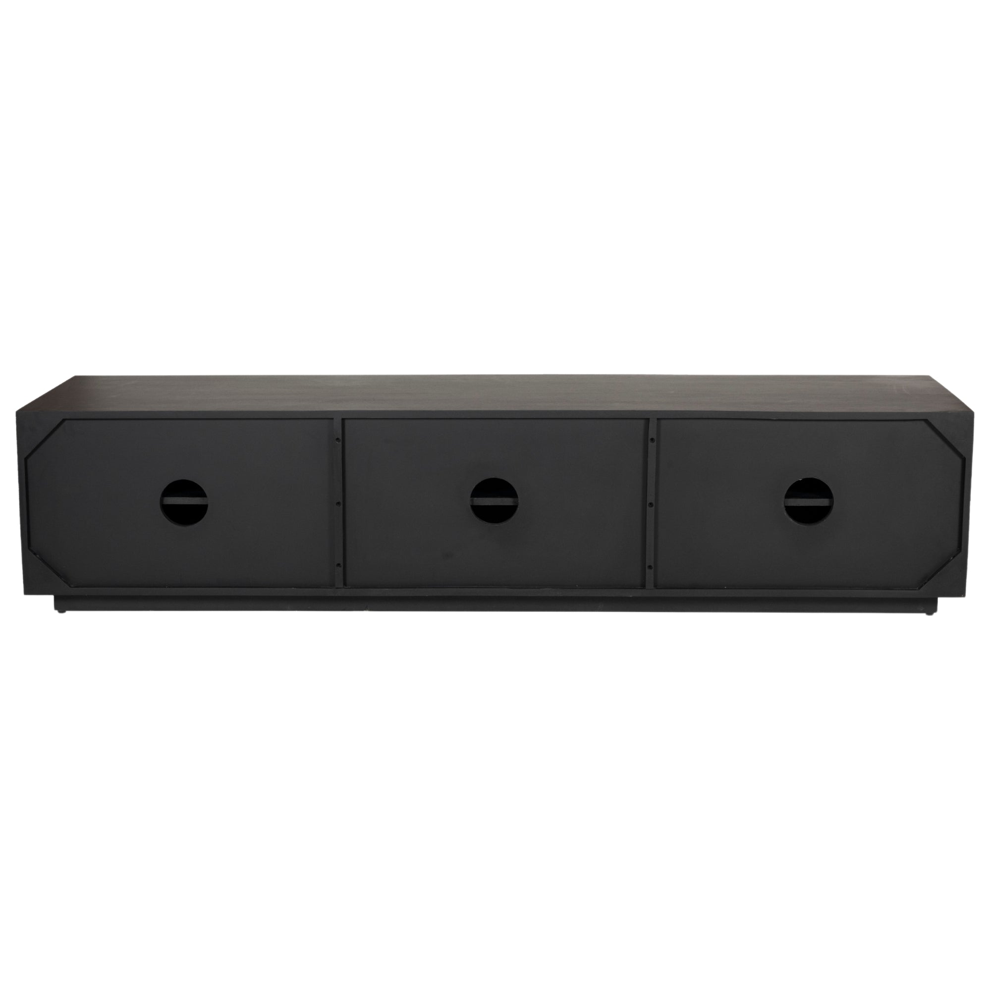 Cyrus ETU Entertainment TV Unit 200cm 3 Door Solid Mango Wood - Black