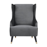 Sylvia Set of 2 Accent Sofa Arm Chair Fabric Uplholstered Lounge Couch - Grey