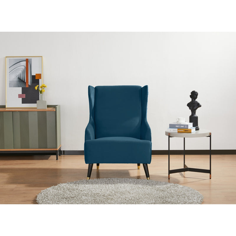 Sylvia Set of 2 Accent Sofa Arm Chair Fabric Uplholstered Lounge Couch - Navy