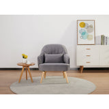 Keira Set of 2 Accent Sofa Arm Chair Fabric Uplholstered Lounge - Mid Grey
