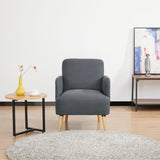 Brianna 1 Seater Sofa Arm Chair Fabric Uplholstered Lounge Couch - Dark Grey
