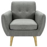 Dane Single Seater Fabric Upholstered Sofa Armchair Lounge Couch - Mid Grey