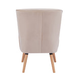 Drew Set of 2 Sofa Accent Chair Fabric Uplholstered Lounge Couch - Pink
