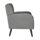 Bianca Set of 2 Accent Sofa Arm Chair Fabric Uplholstered Lounge - Mid Grey