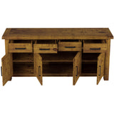 Teasel Buffet Table 191cm 4 Door 4 Drawer Solid Pine Timber Wood - Rustic Oak