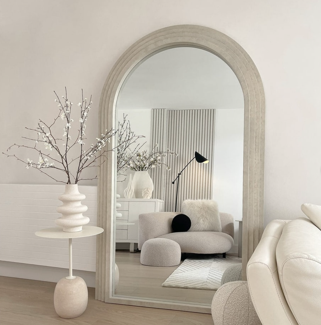 Interior Ave - Sierra Arched Step Mirror – Signature Sculptural Concrete Statement Piece