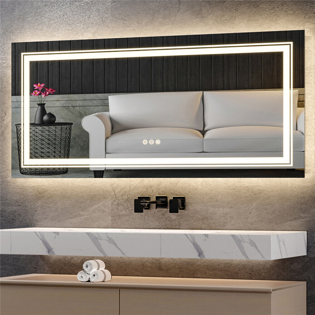 Interior Ave - 100 x 60cm Rectangle Frameless LED Bathroom Mirror