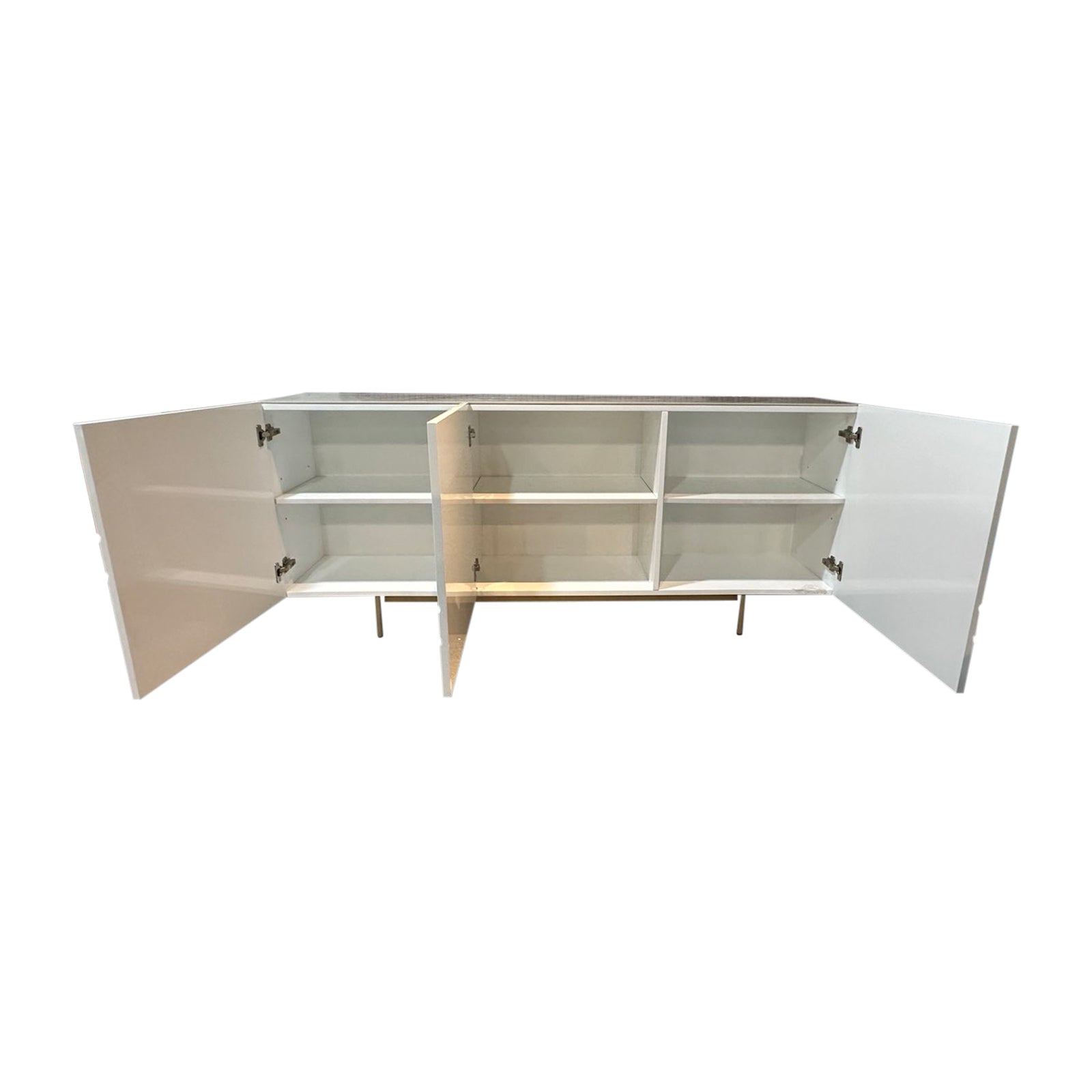 Buffet Sideboard Colour Ceramic Top MDF in Glossy White Gold Colour
