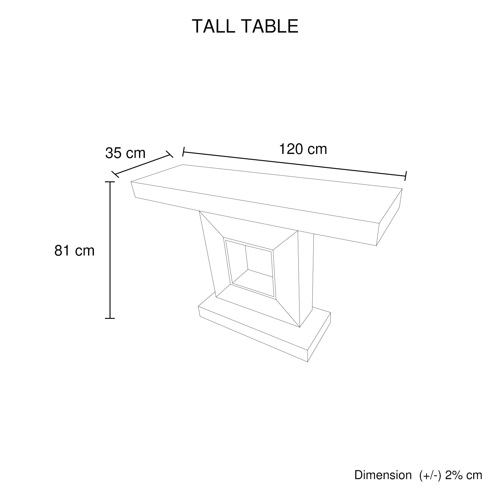 Hall Table Rectangular Shape MDF & Mirror Attractive Base