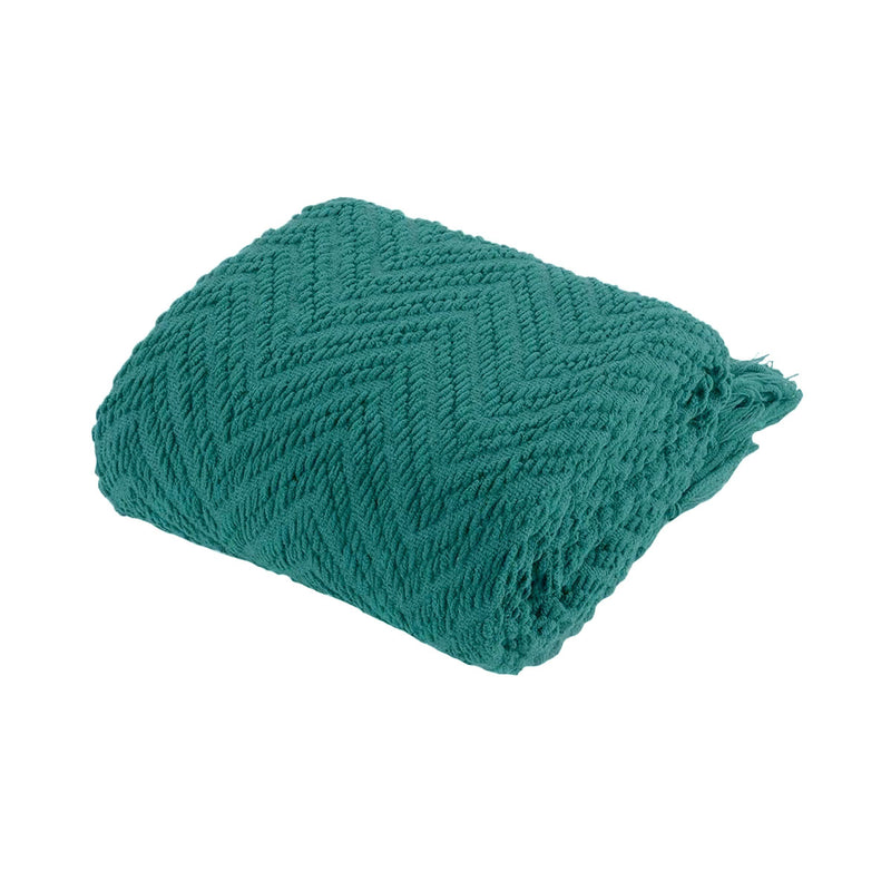 Ezra Teal Knitted Throw Rug
