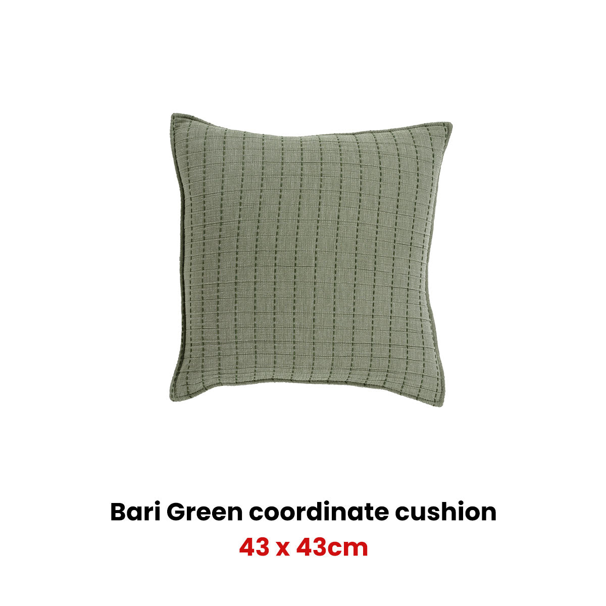 Bianca Bari Green Coordinate Square Filled Cushion 43 x 43cm