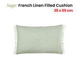 Vintage Design Homewares Sage French Linen Filled Cushion Oblong - 35cm x 55cm