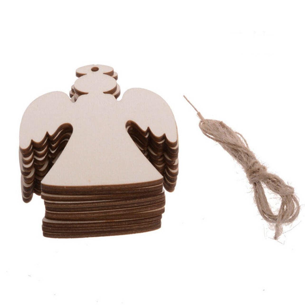 Wooden Christmas Hanging Ornament for Tree DIY Craft Decoration 10pcs - Deer02