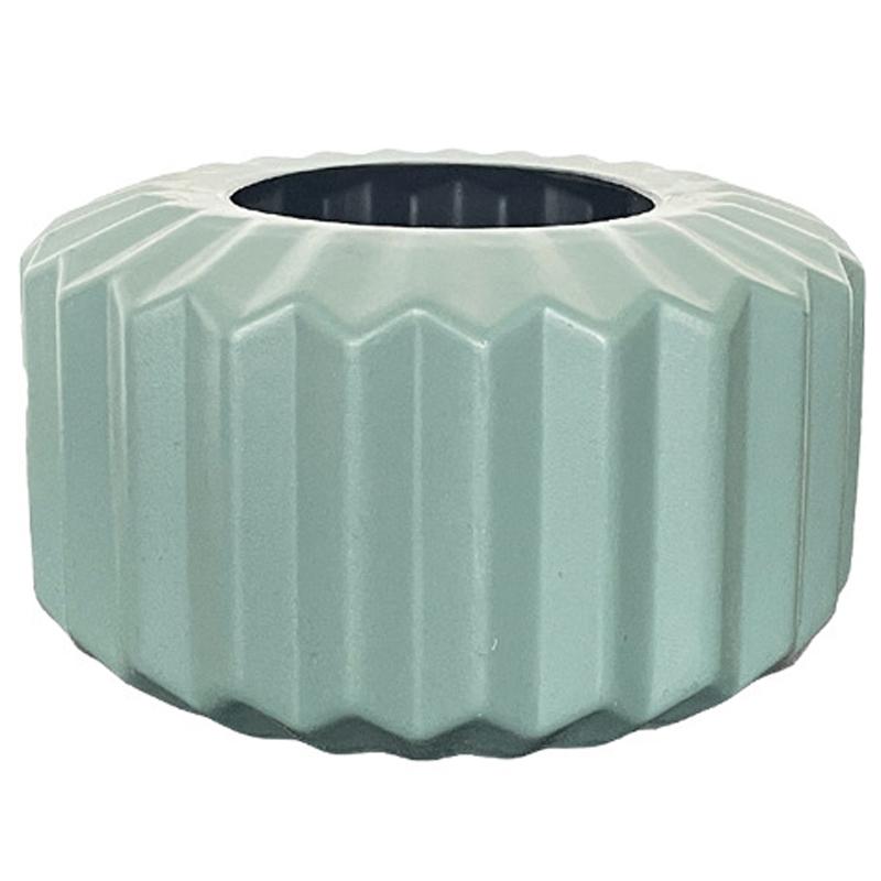 Versatile Vase for Wet and Dry Flowers - Glazed Decorative Pot - Sea Blue