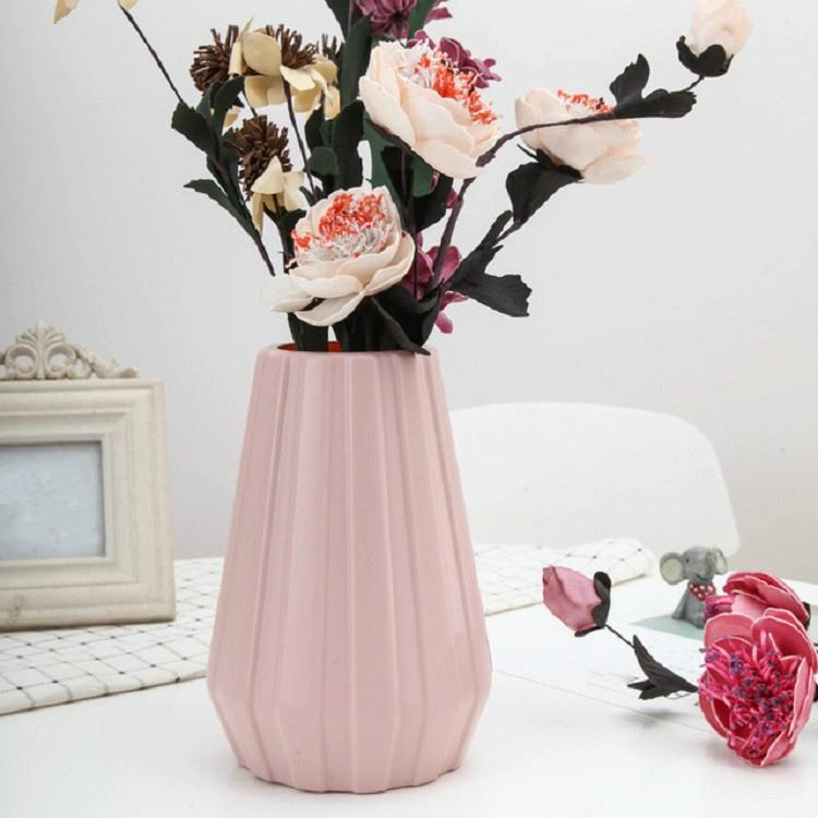 2-piece Plastic Vase for Creative Flower Arrangements - Pink