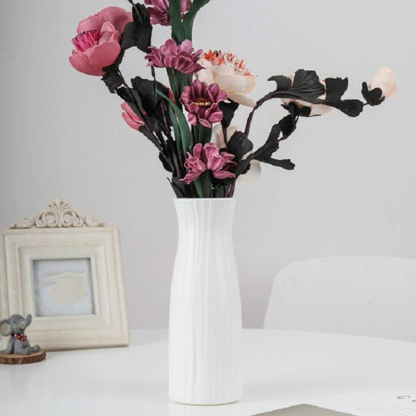 Versatile Plastic Vase for Home Decor and Flower Arrangements - Milk White