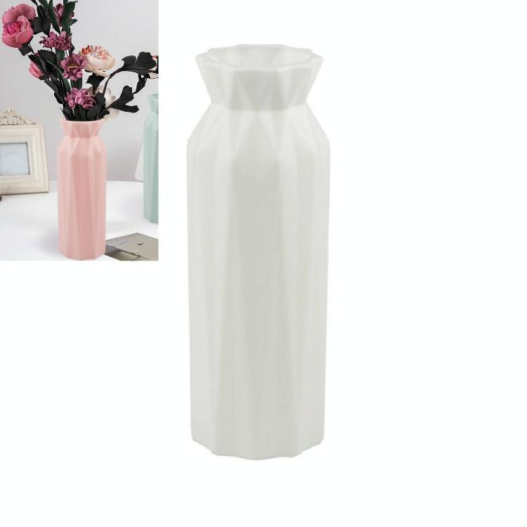2-pack Plastic Round Vases - Simple Anti-fall Home Decor Ornaments - Green