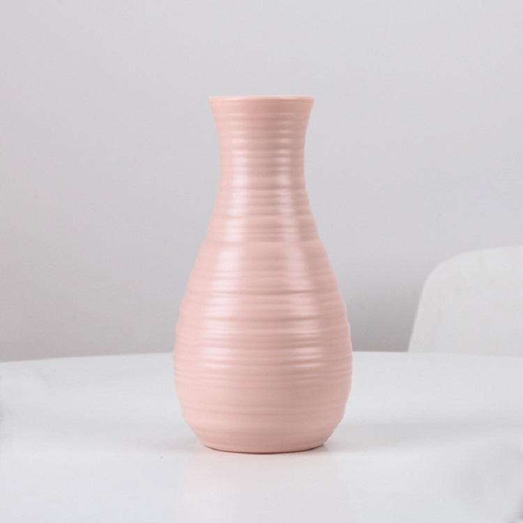Creative Desktop Flower Vase - Modern Plastic Decoration - Pink