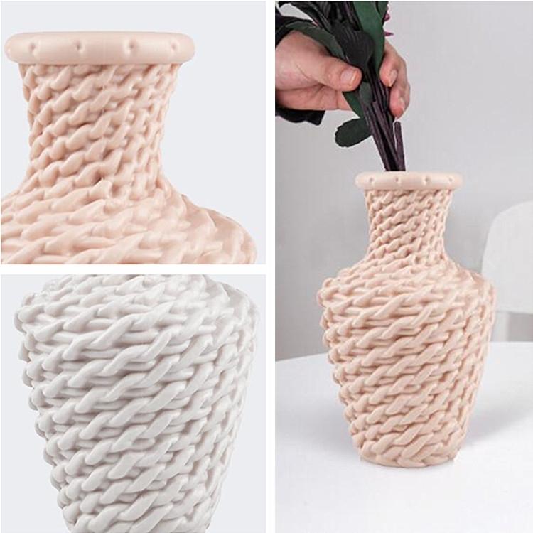 Versatile Plastic Vase for Fresh and Dried Floral Arrangements - Milk White