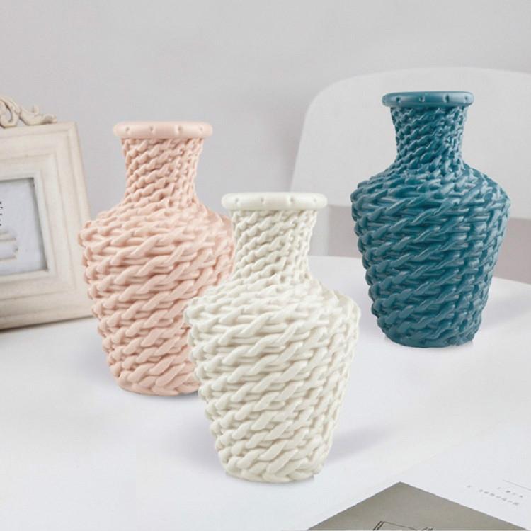 Versatile Plastic Vase for Fresh and Dried Floral Arrangements - Milk White